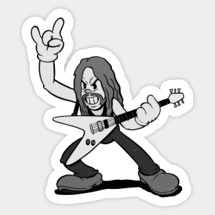 Metal singer in 1930s rubber hose cartoon cuphead style! Sticker